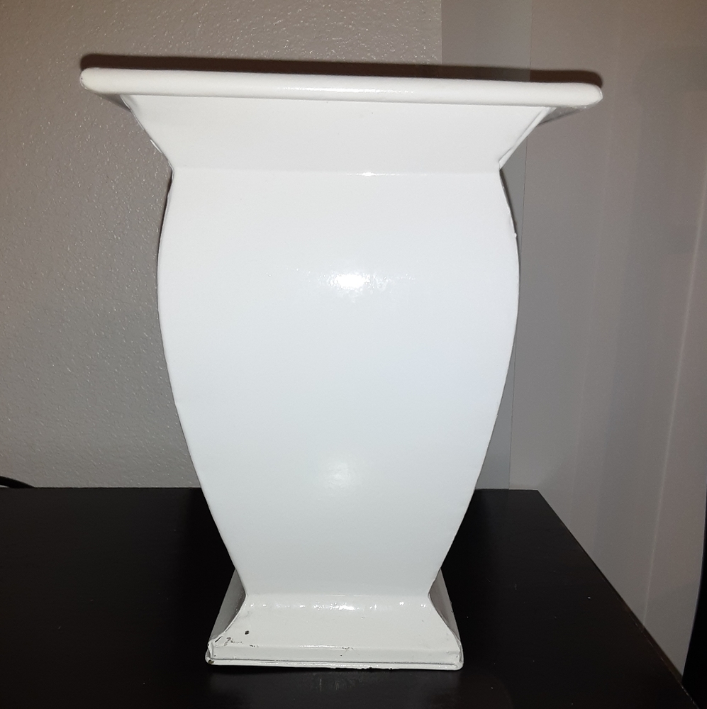 Tin metal vase